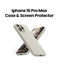 iPhone 16 Pro Max Case & Screen Protector Bundle – Beige