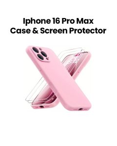 iPhone 16 Pro Max Case & Screen Protector Bundle – Pink