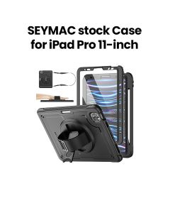 Seymac iPad Pro 11" & iPad Air 4th/5th Gen 10.9" Shockproof Case with Pencil Holder | Black | B0CRRMBHP8