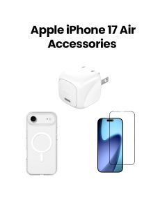 Belkin iPhone 17 Air Accessories Bundle MegSafe Clear Case + Glass Screen Protector + 30W USB-C Wall Charger | Transparent