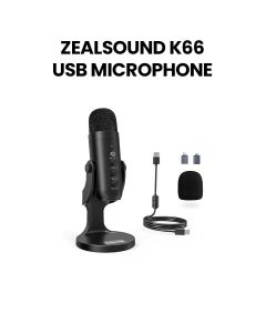 ZealSound USB K66 Condenser Gaming Microphone for PC/Phone/PS4/PS5 | Black | B09B3LJVFJ