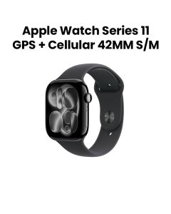 Apple Watch Series 11 GPS + Cellular 42mm Jet Black Aluminium Case with Black Sport Band S/M | MF834AF/A
