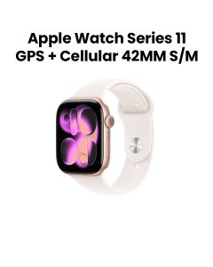 Apple Watch Series 11 GPS + Cellular 42mm Rose Gold Aluminium Case with Light Blush Sport Band S/M | MF8E4AF/A