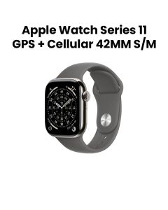 Apple Watch Series 11 GPS + Cellular 42mm Natural Titanium Case with Stone Grey Sport Band S/M | MF8M4AF/A