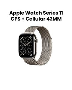 Apple Watch Series 11 GPS + Cellular 42mm Natural Titanium Case with Natural Milanese Loop | MF8P4AF/A