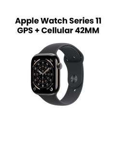 Apple Watch Series 11 GPS + Cellular 42mm Slate Titanium Case with Black Sport Band S/M | MF8R4AF/A