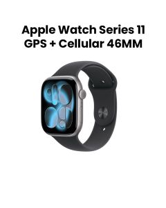 Apple Watch Series 11 GPS + Cellular 46mm Space Grey Aluminium Case with Black Sport Band M/L | MFCA4AF/A