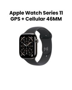 Apple Watch Series 11 GPS + Cellular 46mm Slate Titanium Case with Black Sport Band M/L | MFD24AF/A