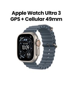 Apple Watch Ultra 3 GPS + Cellular 49mm Natural Titanium Case with Anchor Blue Ocean Band | MEWH4AF/A