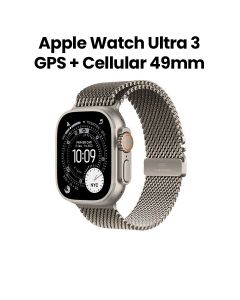 Apple Watch Ultra 3 GPS + Cellular 49mm Natural Titanium Case with Natural Titanium Milanese Loop Small | MEWW4AF/A