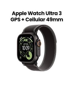 Apple Watch Ultra 3 GPS + Cellular 49mm Black Titanium Case with Black/Charcoal Trail Loop S/M | MF1D4AF/A