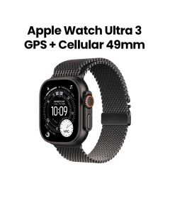 Apple Watch Ultra 3 GPS + Cellular 49mm Black Titanium Case with Black Titanium Milanese Loop Large | MF1T4AF/A