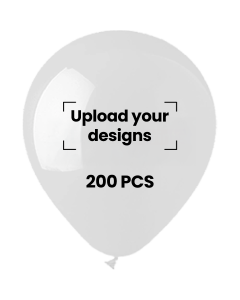 Customized Printed Balloon Bundle 200pcs | White