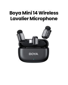 Boya Wireless Lavalier Microphone for iPhone/iPad Android Device 30H Usage Black | Mini-14
