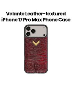 Velante Leather-Textured iPhone 17 Pro Max Phone Case – Dark Red | 32084561