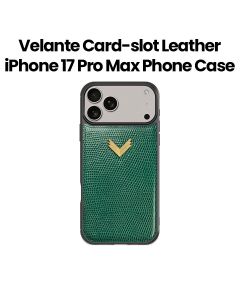 Velante Card-Slot Leather iPhone 17 Pro Max Phone Case – Dark Green | 32083561