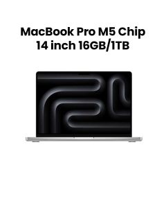 Apple 14" MacBook Pro with Apple M5 Chip, 10-Core CPU & 10-Core GPU, 16GB RAM, 1TB SSD | Silver | MDE54ZS/A