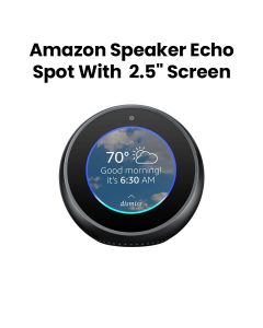 Amazon Echo Spot Smart Speaker with 2.5" Screen, Voice Control, Bluetooth & Wi-Fi, Built-In Camera | Black