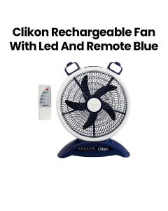 Clikon Rechargeable Fan with LED & Remote 7000mAh – Blue |CK2025-BLU