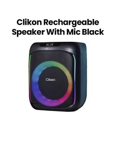 Clikon Rechargeable Speaker 6.5″ + 1.5″ with Mic – Black |CK878