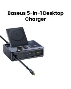 Baseus Nomos 5-in-1 Desktop Charger 140W 3C+U with Qi2 Wireless Charging – Black | P10178800123-00