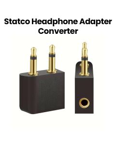 Statco Gold-Plated Aviation Headphone Adapter Converter (2-Pack) – Black | TMXY0096