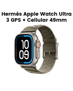 Hermès Apple Watch Ultra 3 GPS + Cellular 49mm Natural Titanium Case – Gris Titane En Mer