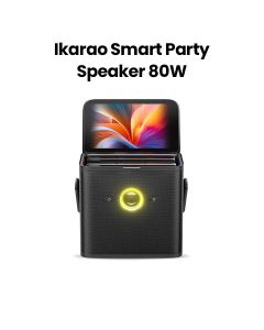 Ikarao Smart Party Speaker 80W with 7″ HD Screen, Wireless Mic, Wi-Fi, HDMI, RGB – Black | Shell S3