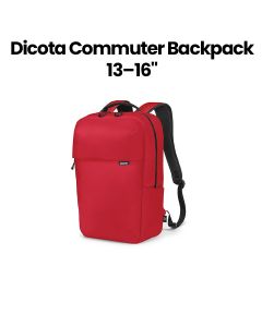 Dicota Commuter Backpack 13–16″, 16L – Red | D32121-RPET