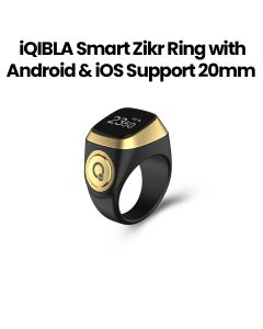 iQIBLA Smart Zikr Ring with Android & iOS Support 20mm – Black | E01 ZIKR RING 20MM BLK