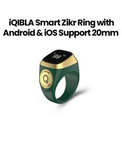 iQIBLA Smart Zikr Ring with Android & iOS Support 20mm – Green | E01 ZIKR RING 20MM GRN