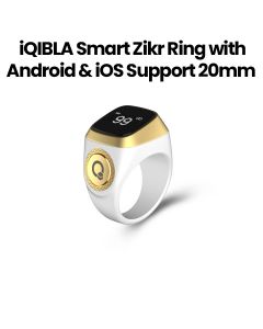 iQIBLA Smart Zikr Ring with Android & iOS Support 20mm – White | E01 ZIKR RING 20MM WHT