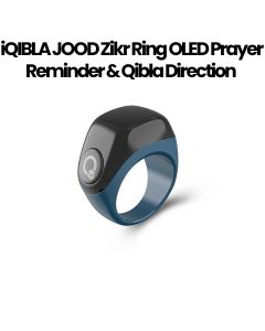 iQIBLA JOOD Zikr Ring OLED Prayer Reminder & Qibla Direction with Charging Case – Blue | J01 ZIKR RING JOOD BLU