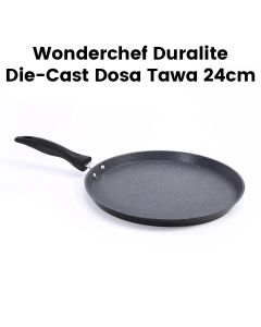 Wonderchef 24cm Duralite Die-Cast Dosa Tawa - Black | 63154855