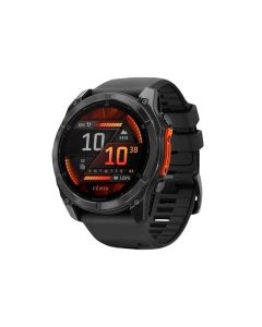 Garmin fēnix 8 - 47mm AMOLED Smartwatch – Slate Grey with Black Silicone Band, 29-Day Battery Life, Built-in LED Flash, Speaker & Microphone | 010-02905-00
