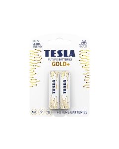 Tesla Alkaline AA Gold+ Batteries LR6 1.5V – 2 Pack Long-Lasting Power for Remote Controls, Toys & Electronics | 8594183391199