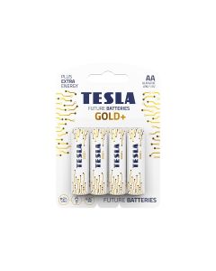 Tesla Alkaline AA Gold+ Batteries LR6 1.5V – 4 Pack Long-Lasting Power for Remote Controls, Toys & Electronics | 8594183392257