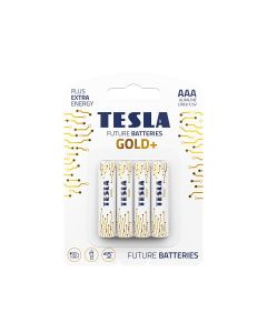 Tesla Alkaline AAA Gold+ Batteries LR3 1.5V – 4 Pack Long-Lasting Power for Remote Controls, Toys & Electronics | 8594183392264