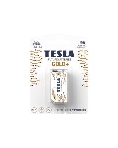 Tesla Alkaline 9V Gold+ Battery 6LR61 – 1 Pack Long-Lasting Power for Smoke Detectors, Alarms, Toys & Electronics | 8594183392240