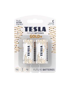 Tesla Alkaline C Gold+ Batteries LR14 1.5V – 2 Pack Long-Lasting Power for Toys, Flashlights & Electronics | 8594183396590