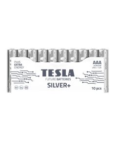 Tesla Alkaline AAA Silver+ Batteries LR3 1.5V – 10 Pack Long-Lasting Power for Remote Controls, Toys & Electronics | 8594183398730