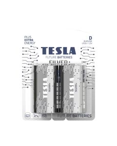 Tesla Alkaline D Silver+ Batteries LR20 1.5V – 2 Pack Long-Lasting Power for Flashlights, Radios & Electronics | 8594183392387
