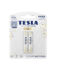 Tesla Alkaline AAAA Gold+ Batteries LR8D425 1.5V – 2 Pack Long-Lasting Power for Stylus Pens & Electronics | 8594183399645