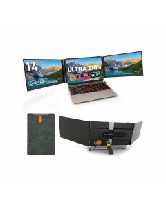 V2COM S8 Ultra 14″ Triple Laptop Screen Extender – Full HD 1080p IPS Display, Multi-Screen Productivity, Portable Plug & Play | Black-S8