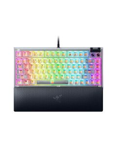 Razer BlackWidow V4 Hot-Swappable Mechanical 75% Gaming Keyboard – Chroma RGB, Compact 75% Layout & Magnetic Wrist Rest – White | RZ03-05003500-R3M1