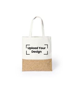 Personalized Eco-Neutral Recycled Cotton & Cork Shopping Bag – 145 GSM Sustainable Tote with Natural Cork Finish – Natural | BPEN 2179