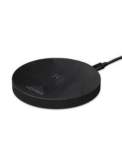 Personalized Recycled Leather 15W Wireless Charger – Fast 15W Qi Charging, Anti-Slip Surface, LED Indicator, Wide Device Compatibility – Black