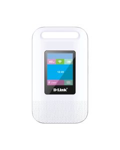 D-Link 4G/LTE Cat6 Mobile Router – Up to 300 Mbps Downlink & 50 Mbps Uplink, 2.4/5 GHz Dual-Band, LCD Display & Built-In Firewall – White | DWR-933M