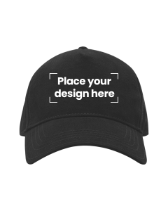 Cotton Cap Printed with Your Personalized Design - Black