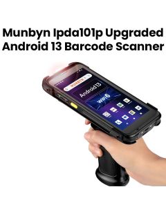 Munbyn Upgraded Android 13 Barcode Scanner with Pistol Grip, Wi-Fi 6 Mobile Computer PDA 5.5" Full Screen |UP-SCAN13